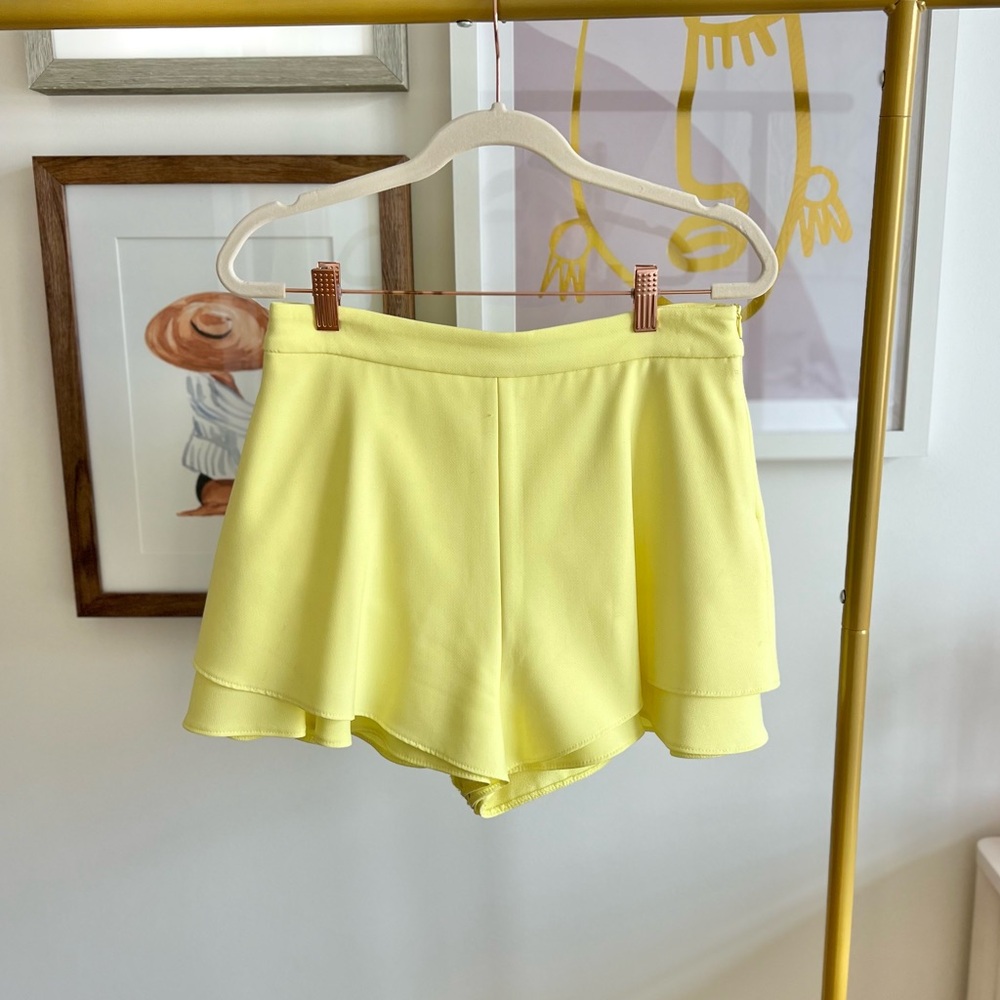 ZARA • yellow ruffle shorts • S